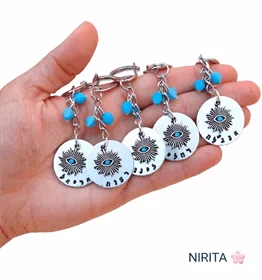 מחזיק מפתחות עין טורקיז